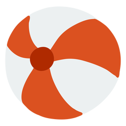 A white and orange beachball