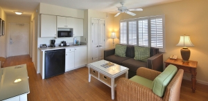 Sanibel Inn living area and kitchenette