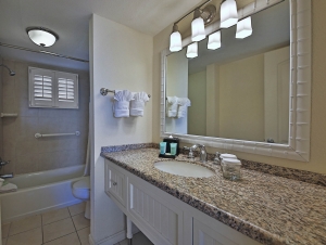 Sanibel Inn bathroom sink and mirror