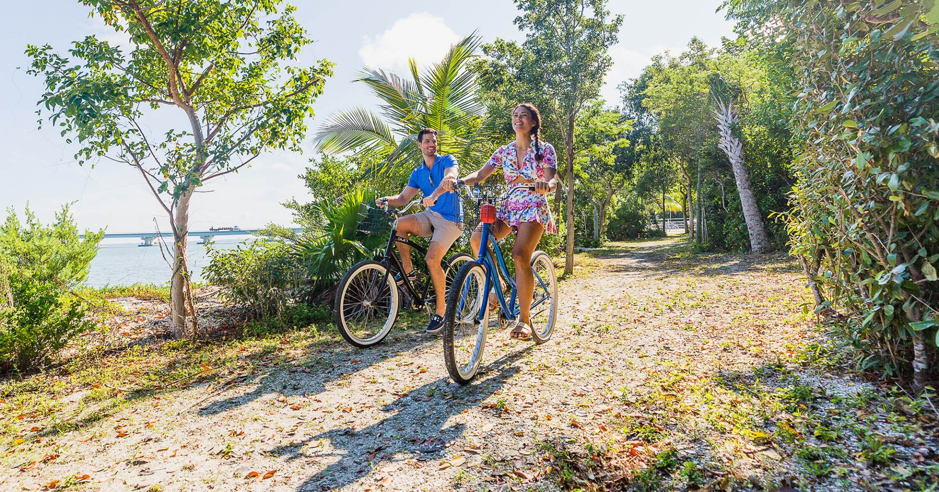 Couple cycling on Sanibel Island