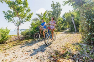 Couple cycling on Sanibel Island