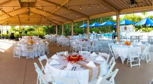 Outdoor event dining at the Dunes